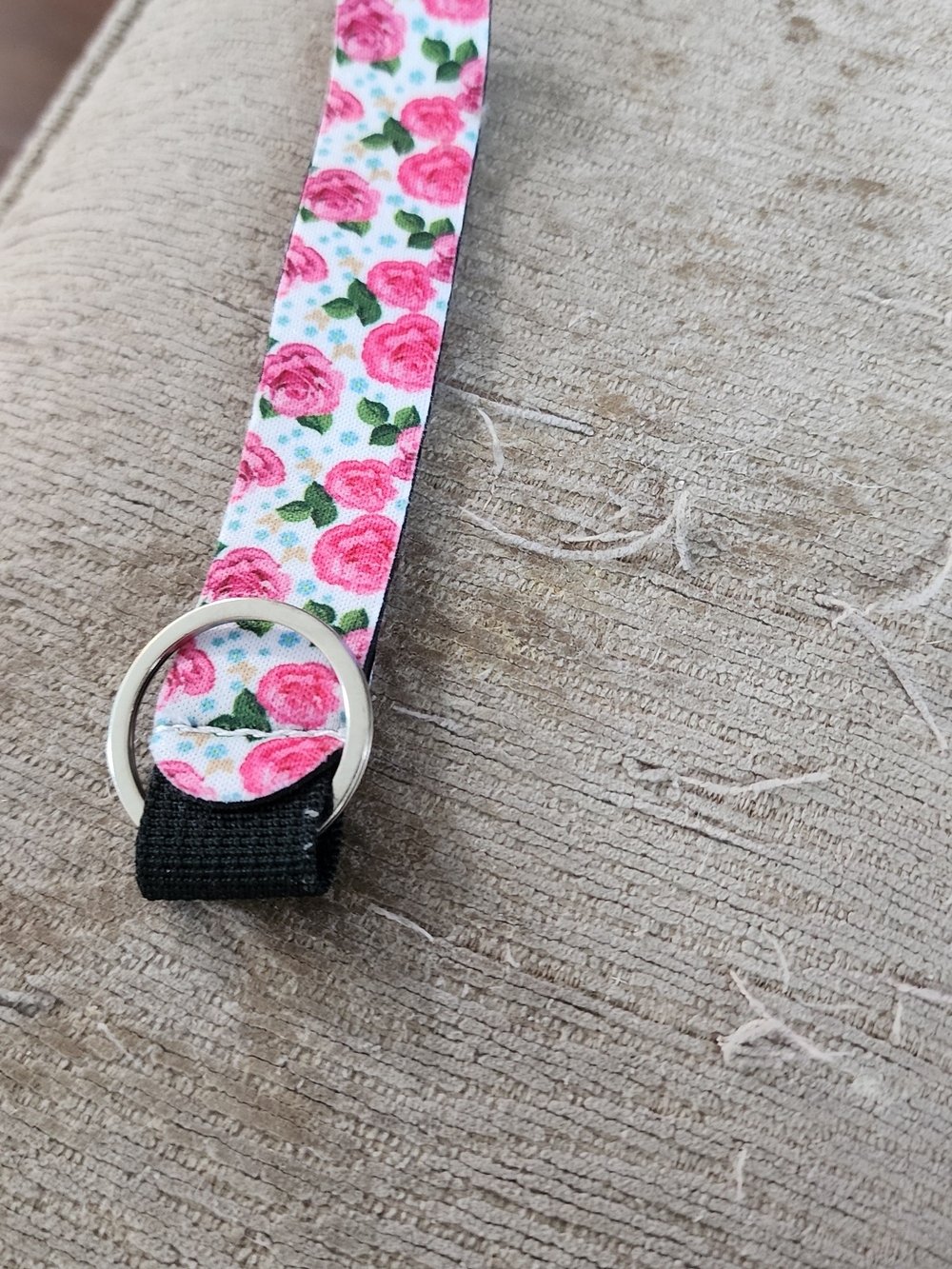 Simply Southern Pink Floral Key Ring Lanyard